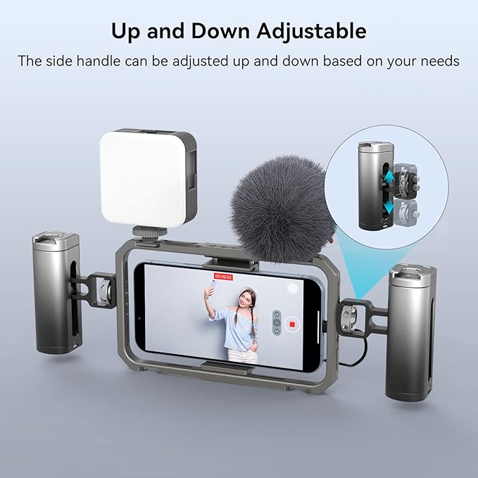 SmallRig Side Handle Grip for Smartphone Cage Video Rig, Remote Trigger Aluminum Phone Cage Handle with Wireless Remote Control Button - 3838