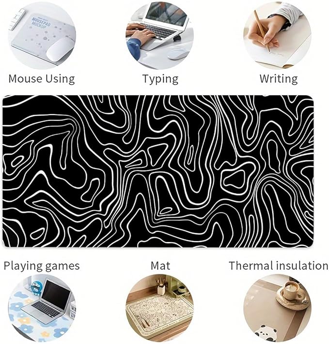 Large Mouse Pad for Desk - Gaming Mouse Pad with Stitched Edges, Anti-Slip Base, Desk Pad for Keyboard and Mouse