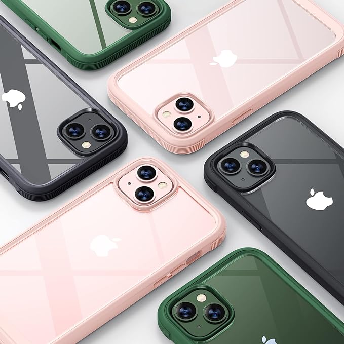 Diaclara Designed for iPhone 13 Case, Full Body Rugged with Built-in Touch Sensitive Anti-Scratch Privacy Screen Protector, Soft TPU Bumper Case for iPhone 13 6.1" (Green)