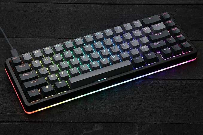 Drop ALT High-Profile Mechanical Keyboard — 65% (67 Key) Gaming Keyboard, Hot-Swap Switches, Programmable Macros, RGB LED Backlighting, USB-C, Doubleshot PBT, Aluminum Frame (Cherry MX Brown, Black)
