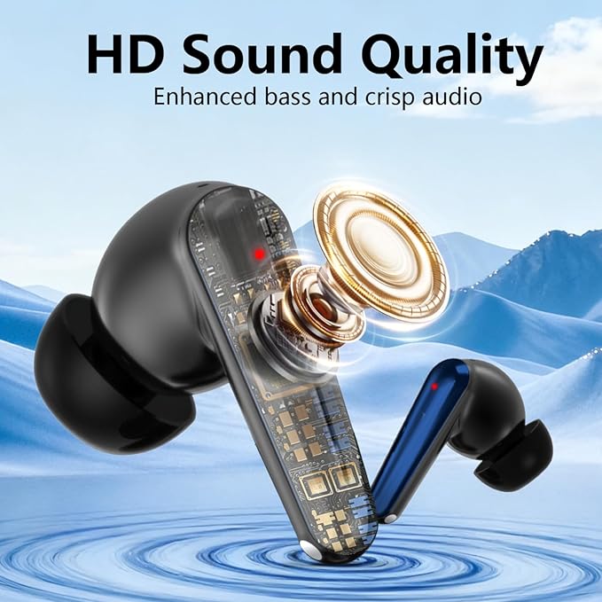 Active Noise Cancelling Wireless Earbuds with 60 Hour Long Battery Life,Bluetooth 5.4 in-Ear Earphones,Multi-Device Pairing,Enhanced Clear Call,Hi-Fi Stereo Ear Buds for Sport Walk