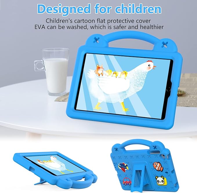 AKABEILA Compatible with Apple iPad mini 1/2/3/4/5 Tablet Case, Lightweight Shockproof Protective Case with Stand Handle for Girl Kid Gift Sky Blue