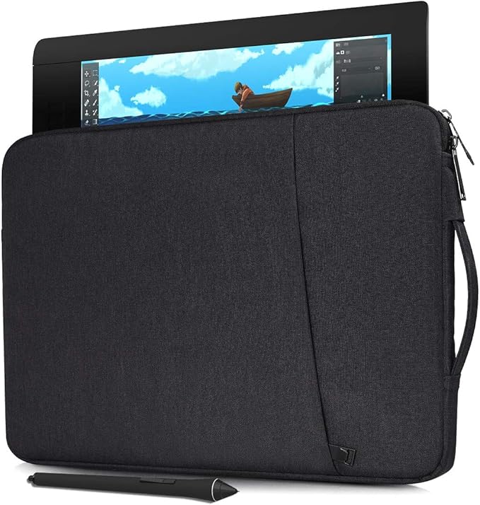 Drawing Tablet Sleeve Case Bag for XP-Pen Deco 01 V3, HUION Inspiroy H1060P/ H950P/ Kamvas 13/Inspiroy 2 Large, Wacom Intuos Pro Medium/Wacom One, Black