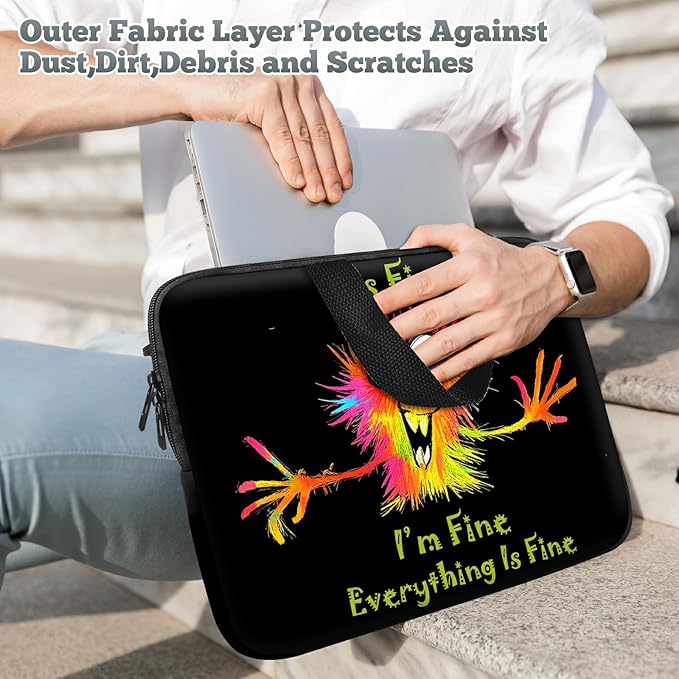 Laptop Sleeve Case Bag 13 inch, Colorful Little Monsters Slim Carrying Case Handbag Travel Laptop Bag for 13 inch MacBook Air M3/M2/Pro M2/ 13" iPad Pro/Air M4/M2 2024