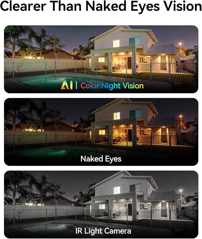 LongPlus 8MP 4K Window Camera, 5GHz & 2.4GHz WiFi Camera for Home Security with Color Night Vision, 24/7 Recording, Person/Motion Detection, Easy Install 2Pack