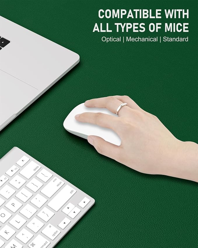 Desk Pad, 48" x 17" PU Leather Non-Slip Desk Mat Large Mouse Pad for Desktop, Waterproof Laptop Computer Writing Mat for Office, Home, Work, Gaming, Dark Green