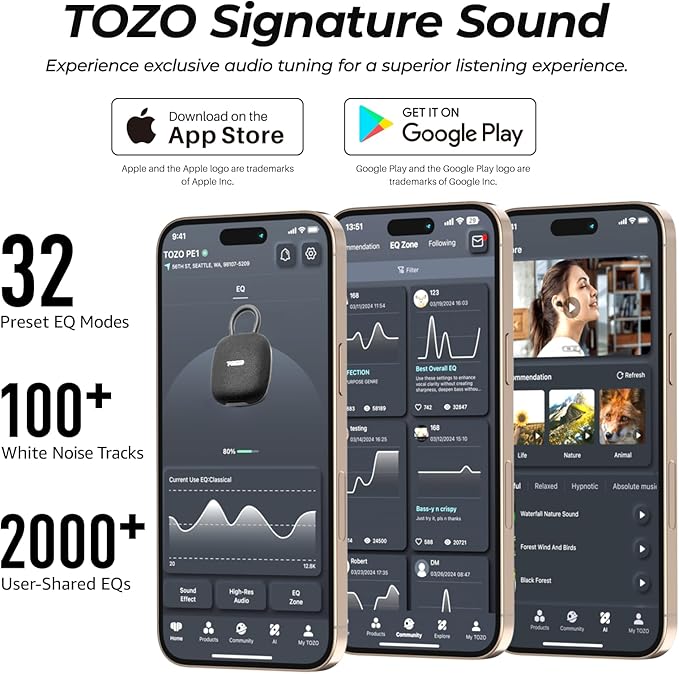 TOZO PE1 Portable Bluetooth Speakers with Adjustable Carabiner, Mini Bluetooth Wireless Shower Speaker with IPX8 Waterproof, 32H Playtime Punchy Bass Audio Speaker for Home, Outdoor and Travel, Blue