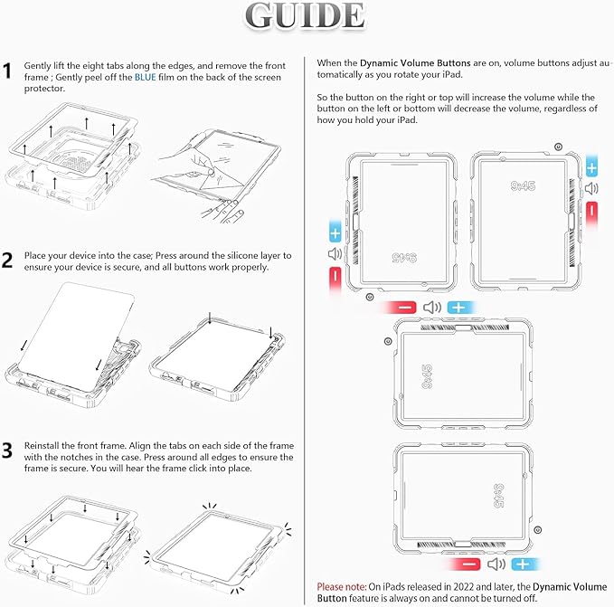 SEYMAC stock Case for iPad Pro 13-inch M5-M4 2025-2024, Shockproof Heavy Duty Case with Screen Protector, Pencil Holder, Rotating Stand, Hand Strap, Shoulder Strap, Blue