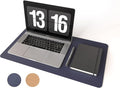 RENMTURE Dual-Sided Mouse Pad, Natural Cork & PU Leather Large Desk Pad for Office and Home Work, Desk Protector Non-Slip, Waterproof, Easy Clean (Dark Blue, 23.6" x 13.7")