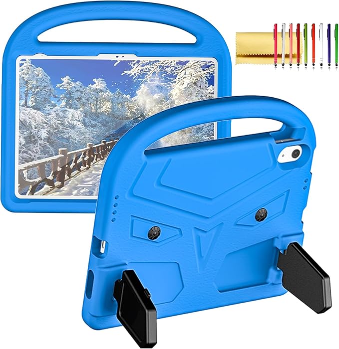 Dteck for iPad 10th Generation Case Kids 10.9 Inch 2022, Durable Lightweight Shockproof Protective Handle Stand EVA Foam Boys Girls Kids Proof Case for iPad 10th Generation 10.9 Inch 2022,Blue