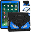 AKABEILA Compatible with Apple iPad 9.7 5th/6th(2017/2018)/iPad Air 2/iPad Pro 9.7 Tablet Case，Lightweight Shockproof Rugged Protective Cover with Kickstand for Kids Children Boys Babies Black Blue