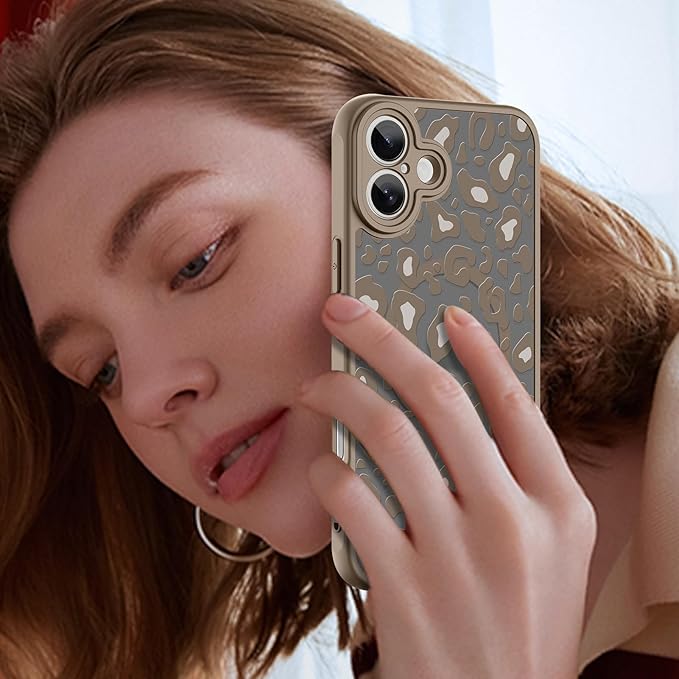 KANGHAR Case Compatible with iPhone 17 Brown Leopard Printed Pattern Compatible with Magsafe Cute Cheetah Protective Magnetic Case for Girls Women 6.3"