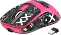 MANBASNAKE × ATTACK SHARK X3 Wireless Gaming Mouse, 49g Lightweight Triple Mode Ergonomic Computer Mouse, PAW3395 26K DPI Sensor,200h Battery Life, Griptape Programmable Buttons for PC/Mac/Win (Berry)