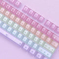 115 Keys Rainbow Keycaps, PC Translucnt Backlit Custom Keycap Set for Cherry Profile, Cute Frosted Clear Key Caps for MX Switches Mechanical Gaming Keyboard