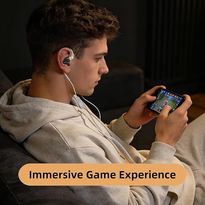 2026 Latest KZ ZST PRO X USB C Wired Headphones Type-C in Ear Monitor, 1BA 1DD Hybrid Driver Gaming Earbuds USB C Wired Earphone, Deep Bass Sound IEM for Gaming Music Video (USBC with mic, Black Gold)