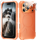 3 in1 for iPhone 17 Pro Max Case,[1 Screen Protector & 1 Camera Lens Protector ],7X Military-Grade Drop Protection ,Fits MagSafe ,Tough, Rugged & Durable for Heavy Duty iPhone 17 Pro Max Case, Orange