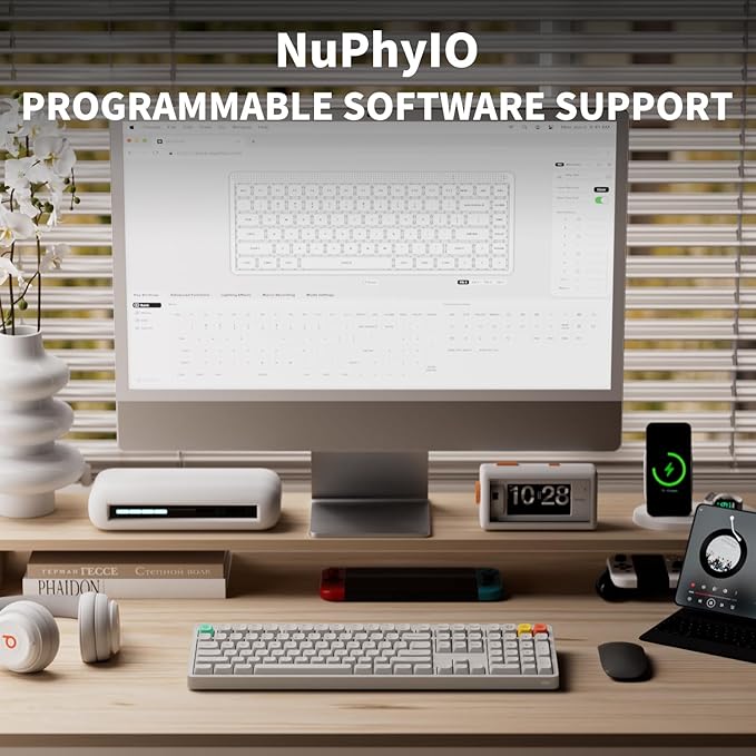 NuPhy Node100 Wireless Mechanical Keyboard, Hot Swappable Custom Bluetooth Keyboard, 109 Keys Computer Gaming Keyboards, Supports Touch Gestures, PBT Keycaps, RGB Backlit, Bluetooth/2.4GHz/USB-C