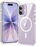 toushion 3 in 1 for iPhone 17 Case Clear Bumper,Fits MagSafe, Yellowing-Resistant Acrylic Back, Shockproof Guard Corners, Military-Grade Protection for Phone Cover 6.3 inch