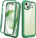 Diaclara Designed for iPhone 15 Plus Case 6.7'', [Compatible with MagSafe] Full Body Rugged Magnetic Case w/Built-in Screen Protector+Glass Camera Lens Protector,Mint Green