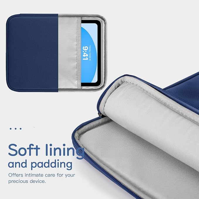 Dadanism 9-11" Tablet Sleeve Bag Carrying Case for iPad (A16) 11th Gen 11", iPad 10th Gen 10.9" Air 5/4, iPad Air M4/Pro 11", iPad 9/8/7th, Galaxy Tab A11+ Plus 11", Remarkable 2 10.3", Denim
