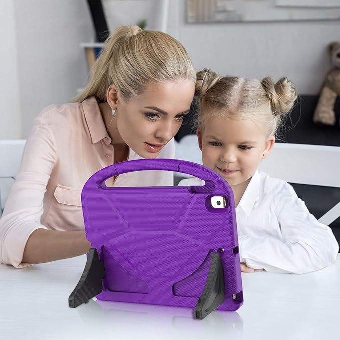 Kids Case for iPad 10.2 & 10.5, iPad 9th/8th/7th Generation 10.2" 2021 2020 2019 Case with Screen Protector, iPad Air 3rd Gen/Pro 10.5 inch Protective Cover with Handle Stand, Purple