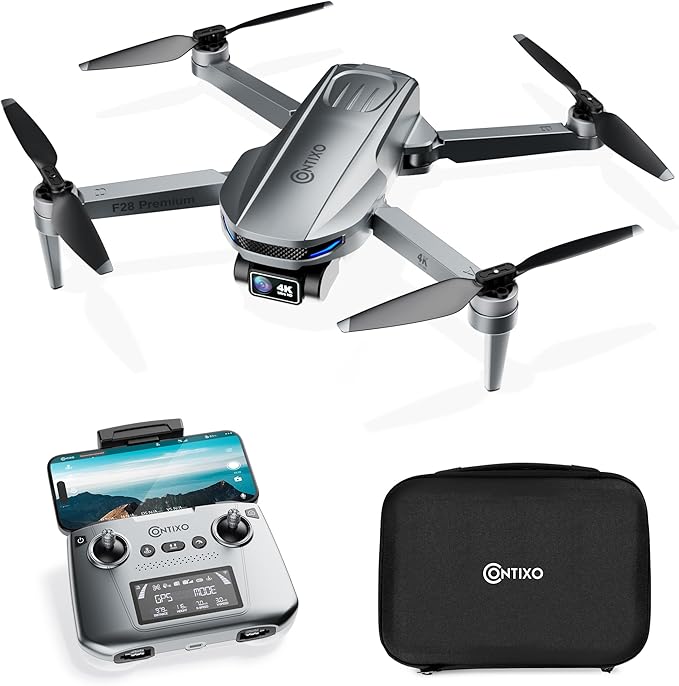 Contixo F28A Premium Drone With 4K Camera, Two-axis Gimbal, 23 Mins Flight Time, 110° Wide-angle, Follow Me, Auto Return, 1000m Control Range, GPS Professional Drones For Adults, Beginner, Teenager