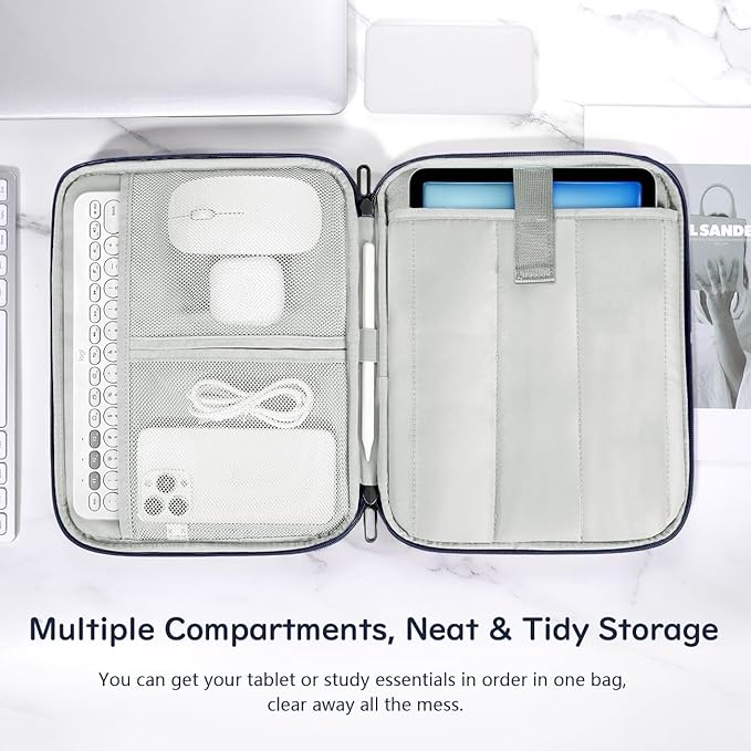 Dadanism 9-11 Inch Tablet Sleeve Padded Carrying Case for iPad (A16) 11th Gen 11", iPad 10th Gen 10.9", iPad Air M4/Pro M5 11", iPad Air 5/4, iPad 9/8/7th Gen, Galaxy Tab A11+ Plus 11", Dusty Blue