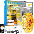 66FT White LED Strip Lights 3000K-6500K Dimmable, Smart Strip Light Alexa Compatible, 24V WiFi Flexible Tape LED with APP & RF Remote, Cabinet Lighting Self-Adhesive for Room, Kitchen
