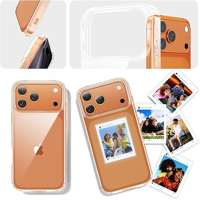 toushion 3 in 1 for iPhone 17 Pro Case Clear,Yellowing-Resistant Acrylic Back, Screen Protector *1 & Camera Lens Protector*1, Shockproof for Phone Cover 6.3 inch