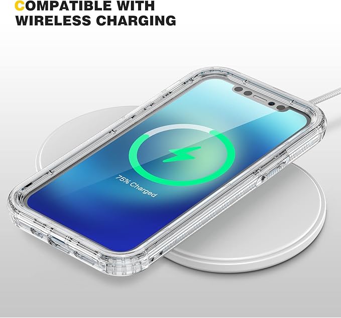 Diaclara Designed for iPhone 12/12 Pro Case, Full Body Rugged with Built-in Touch Sensitive Anti-Scratch Screen Protector, Soft TPU Bumper Case for iPhone 12/12 Pro 6.1" (Clear)