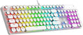 Typewriter Mechanical Gaming Keyboard with RGB Backlit Red Switches, 104 Keys Retro Round Keycap, Wired Typewriter Style Comfortable Typing Soud (R-White)