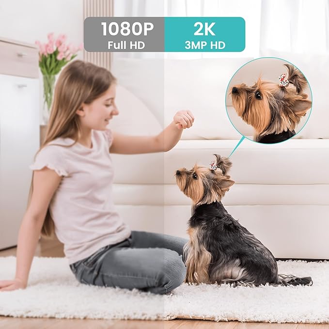 litokam Indoor Cameras for Home Security with Night Vision, Pet Camera with Phone App, WiFi Home Security Camara, Baby Monitor Work with Alexa, Motion Detection, 2 Pack, 2K