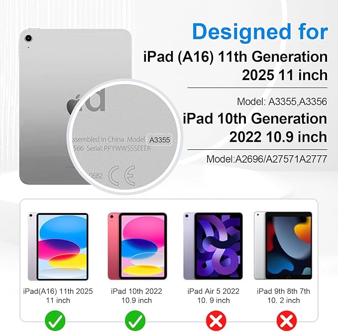 for iPad 10th Generation Case, 10.9 Inch 2022, PU Leather Shockproof Slim Case with Pencil Holder Elastic Strap Cover - Silver Flower