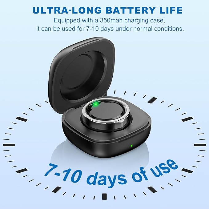 Smart Ring for Women Men, Titanium Fitness Ring with Heart Rate, Stress & Sleep Monitoring,Step & Calorie Counter, 5ATM Waterproof for iPhone and Android,No Subscription Fee (Black, 11)