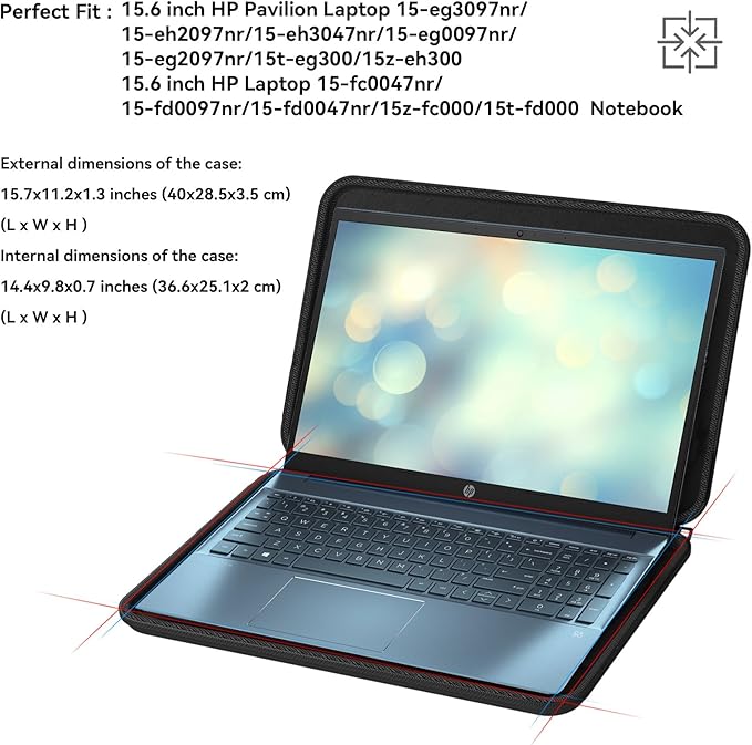 Smatree Hard EVA Protective Sleeve Case Compatible for 15.6 inch HP Pavilion Laptop 15/15t/15z, for 15.6 inch HP Laptop 15/15z/15t Notebook Waterproof Sleeve (A1600)