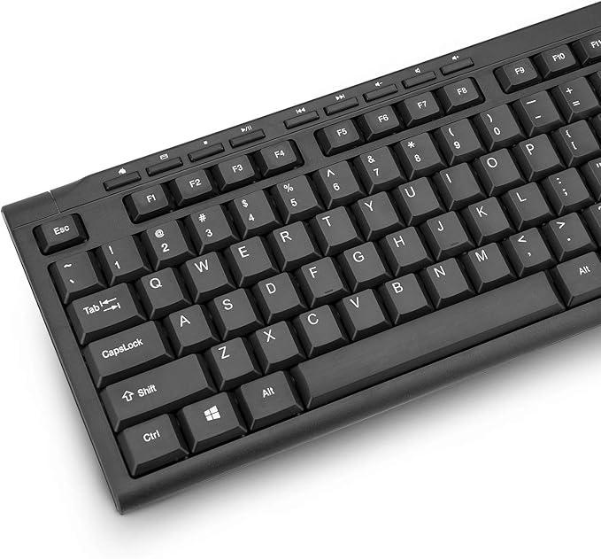 Rii RK907 Ultra-Slim Compact USB Wired Keyboard for Mac and PC,Windows 10/8 / 7 / Vista/XP(Black) (2PCS)