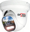 ENSTER 8MP 4K PoE Security Camera Outdoor, Full Metal, Compatible ONVIF & RTSP, 100ft Smart Color Night Vision, AI Human & Vehicle Detection, IP66 Waterproof, 110° Wide Angle, Built-in Mic
