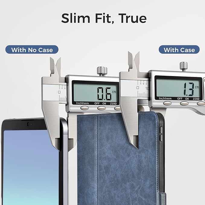 Slim Case for iPad Pro 13 Inch M5/M4 (2025/2024) A3360/A3361/A2925/A2926 with Pencil Holder,Lightweight Cover,Magnetic Closure,Multi Angle Stand,Typing Angle,Auto Sleep/Wake,Blue