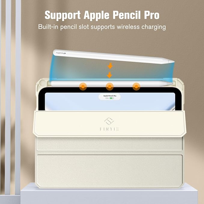 Fintie Hybrid Slim Case for iPad mini 7 (A17 Pro, 7th Generation) 2024 / iPad mini 6 (6th Gen) 8.3 Inch, [Built-in Pencil Holder] Shockproof Cover Clear Transparent Back Shell, Starlight