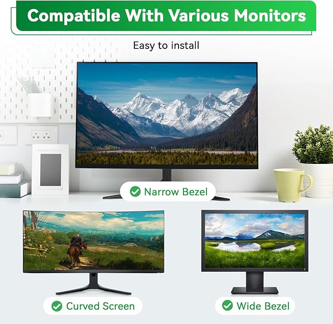 [2 Pack] Magnetic Hanging 27 Inch Computer Anti Blue Light Screen Protector for 16:9 Aspect Ratio Widescreen Monitor, Eye Protection Anti-Glare Light LED PC Screen Protector, Removable 27in Protective Film