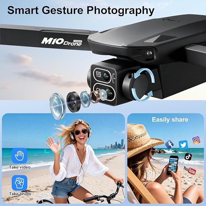 Drones with Camera for Adults,Foldable Drone for Beginners with 3 Batteries 36-Min Flight Time,2K HD FPV Transmission Drone,Mini RC Quadcopter with Gesture Selfie,One Key Start,Altitude Hold,3D Flips,3 Speed Modes Easier to use,Black