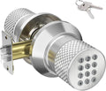 FITNATE Keypad Door Knob, Keyless Smart Lock with Back-Lit Keypad, Electronic Door Lock with Spare Keys, Easy to Install, for Home, Bedroom, Hotel and Office, Silver