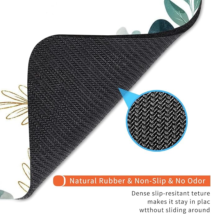 Square Mouse Pad Green Leaves, Personalized Premium-Textured Custom Mouse Mat Design, Washable Mousepad Cloth, Non-Slip Rubber Base Computer Mouse Pads for Wireless Mouse