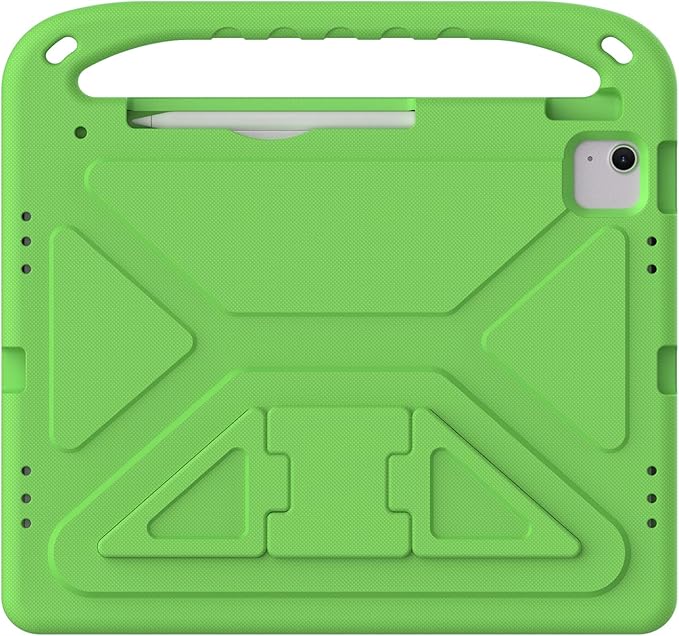 Kids Case for iPad Air 13 inch M4/M3/M2 (2026/2025/2024) & iPad Pro 13 inch M5/M4 (2025/2024) & iPad Pro 12.9 inch Case 6th/5th/4th/3rd Generation with Pencil Holder/Handle Stand Cover, Green