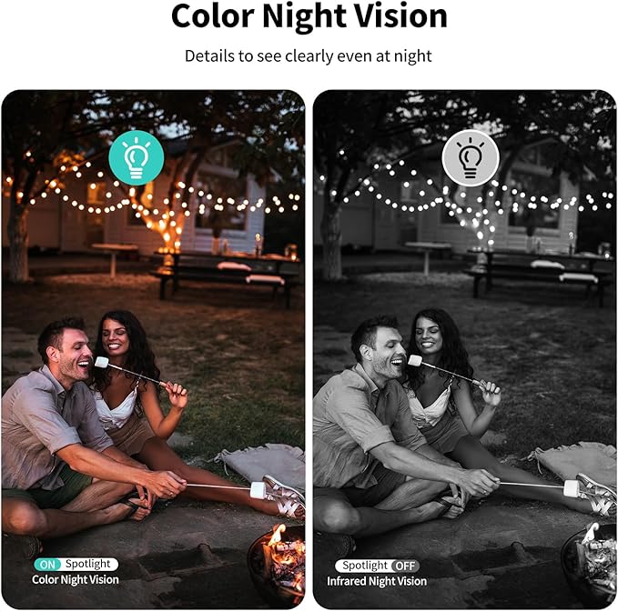 Security Cameras Wireless Outdoor,2K Indoor WiFi Wireless Cameras,Outside Battery Powered Camera for Home Security,AI Motion Detection,Color Night Vision,Spotlight,Siren Alarm,SD/Cloud Storage,2 Pack