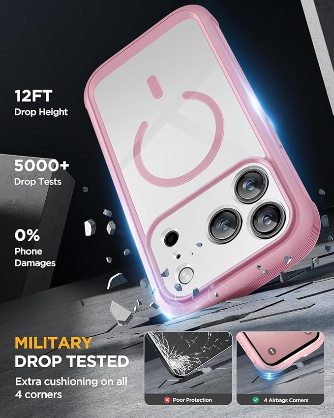 Miracase for iPhone 17 Pro Max Case 6.9" Full-Body Phone Case with Built-in Glass Screen Protector& Full Camera Protector,[Magnetic with MagSafe] Drop Proof 17 ProMax Cover, Lilac
