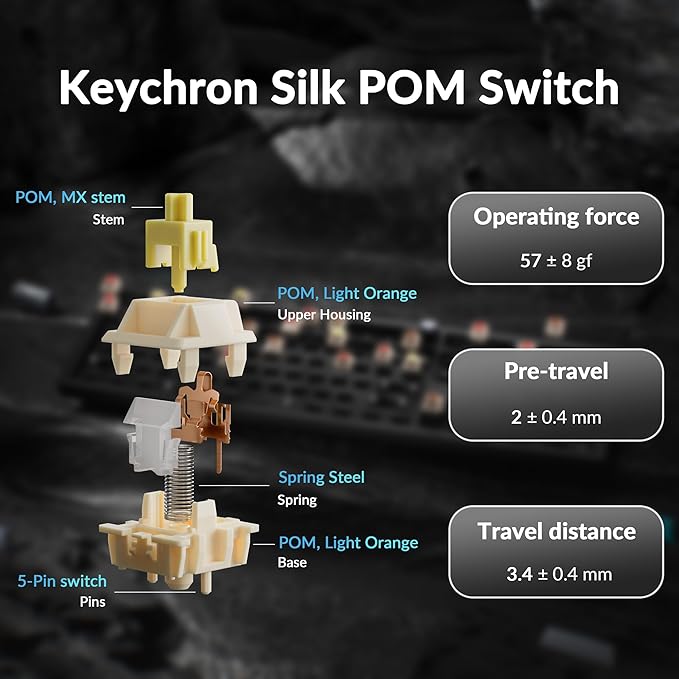 Keychron Q6 Ultra 8K Polling Rate Aluminum Wireless Mechanical Keyboard, 2.4 GHz/Bluetooth/Wired Full-Size Custom RGB, Hot-Swappable Silk POM Banana Switch for Mac Windows Linux - Black