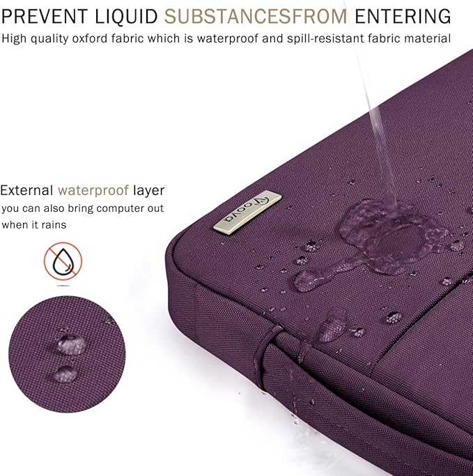 Voova 13 13.6 Inch Laptop Sleeve Case Compatible with MacBook Air 13 M1/M2/M3/M4 2020-2025, MacBook Pro 13/14, IPad Air/Pro 13, Waterproof Slim Computer Bag Cover with Handle, Dark Purple
