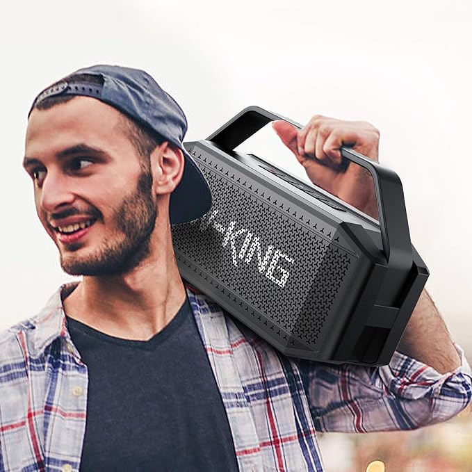 W-KING Loud Bluetooth Speaker, 100W Max IPX6 Portable Outdoor Speakers Bluetooth Wireless/60W Deep Bass Radiator/2 Subwoofer/2 Pairing/40H/TF/AUX/EQ, IPX6 Party Big Large Waterproof Speaker Boombox