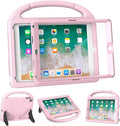 YIHE Shockproof Kids Case for iPad 6th/5th Generation (9.7 inch, 2018/2017), iPad Air 2/1 & Pro 9.7 | Durable Protective Cover with Built-in Screen Protector & Stable Stand, Light Pink